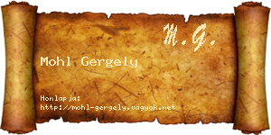 Mohl Gergely névjegykártya